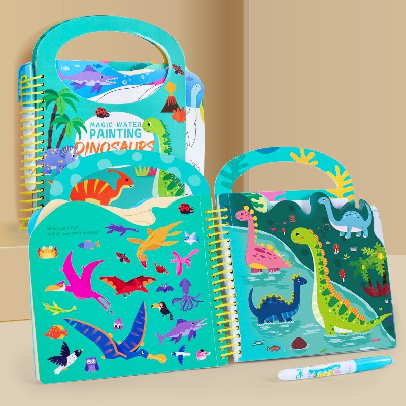 DinoSplash Watercolor Book | Make Every Bath Time an Adventure – Educational and Creative Coloring Fun with Water.