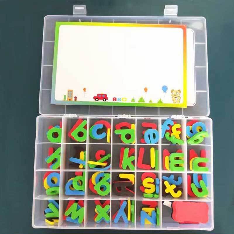 AlphaMag | Diversão educativa - Conjunto de letras magnéticas dupla face com acessórios