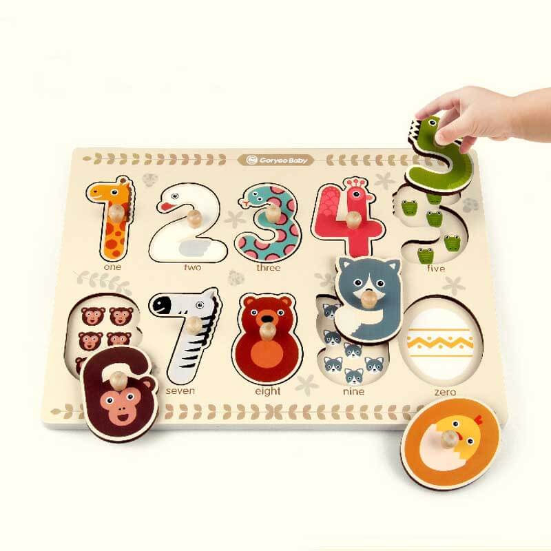 NummaPals  | Aprender a contar a brincar! - Livro de puzzles Montessori com números e animais