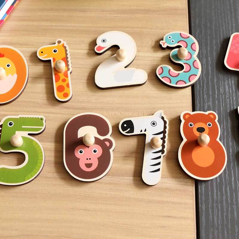 NummaPals  | Aprender a contar a brincar! - Livro de puzzles Montessori com números e animais