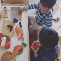 Thumbnail for MiniChef | Playfully cooking - Wooden play kitchen with cuttable vegetables and fruit