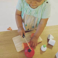 Thumbnail for MiniChef | Playfully cooking - Wooden play kitchen with cuttable vegetables and fruit