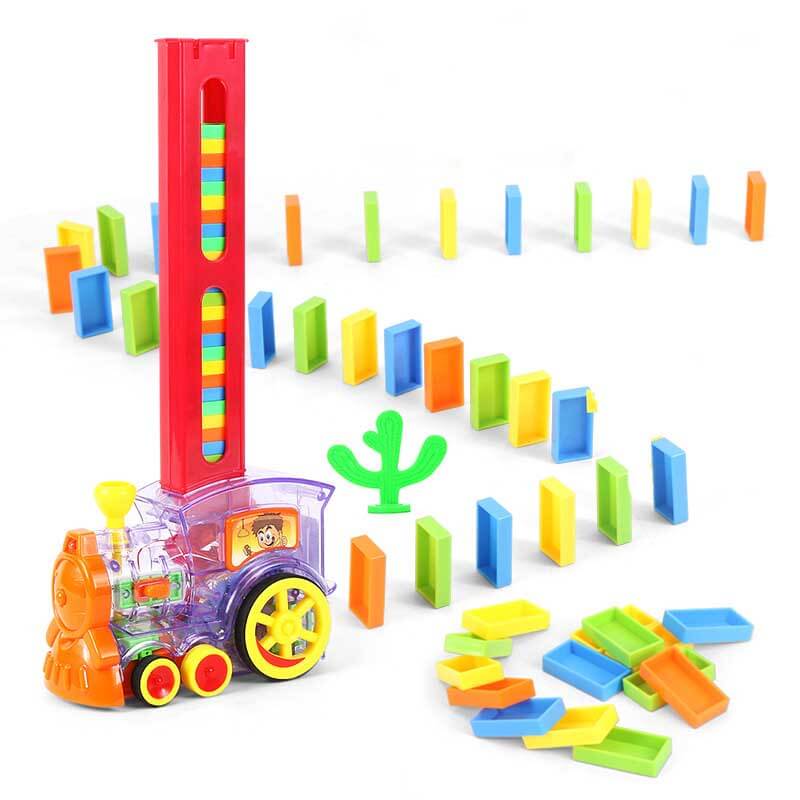 DominoExpress | Endloser Spielspaß - Automatischer Dominosteinzug mit bunten Blöcken