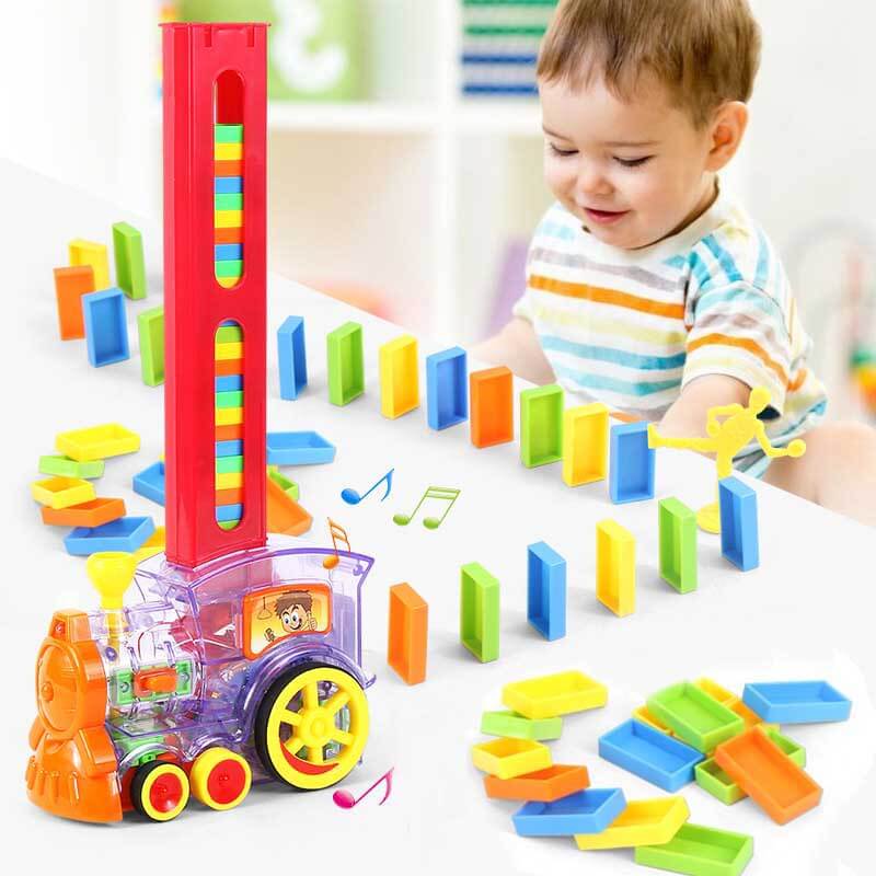 DominoExpress | Endloser Spielspaß - Automatischer Dominosteinzug mit bunten Blöcken