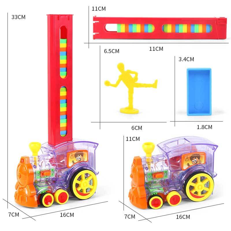 DominoExpress | Endloser Spielspaß - Automatischer Dominosteinzug mit bunten Blöcken