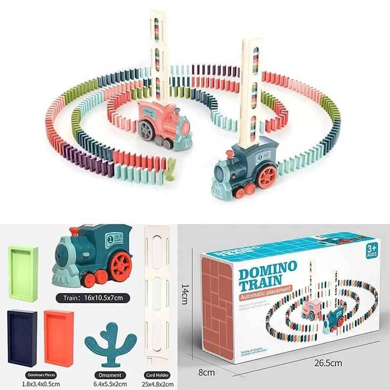 DominoExpress | Endloser Spielspaß - Automatischer Dominosteinzug mit bunten Blöcken