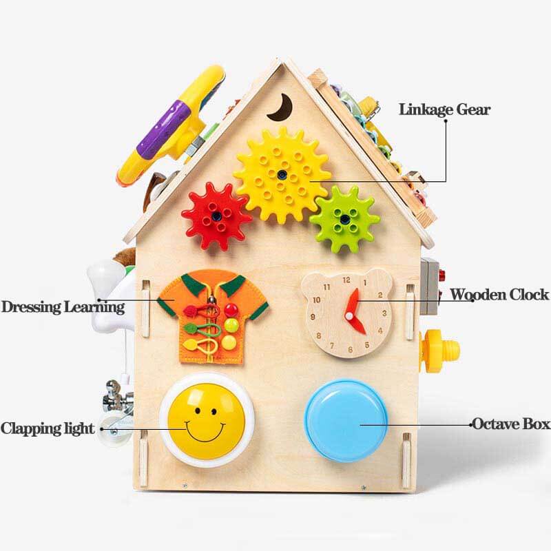 SkillHouse | Descubre y aprende - Juguete de actividades de madera Montessori para niños