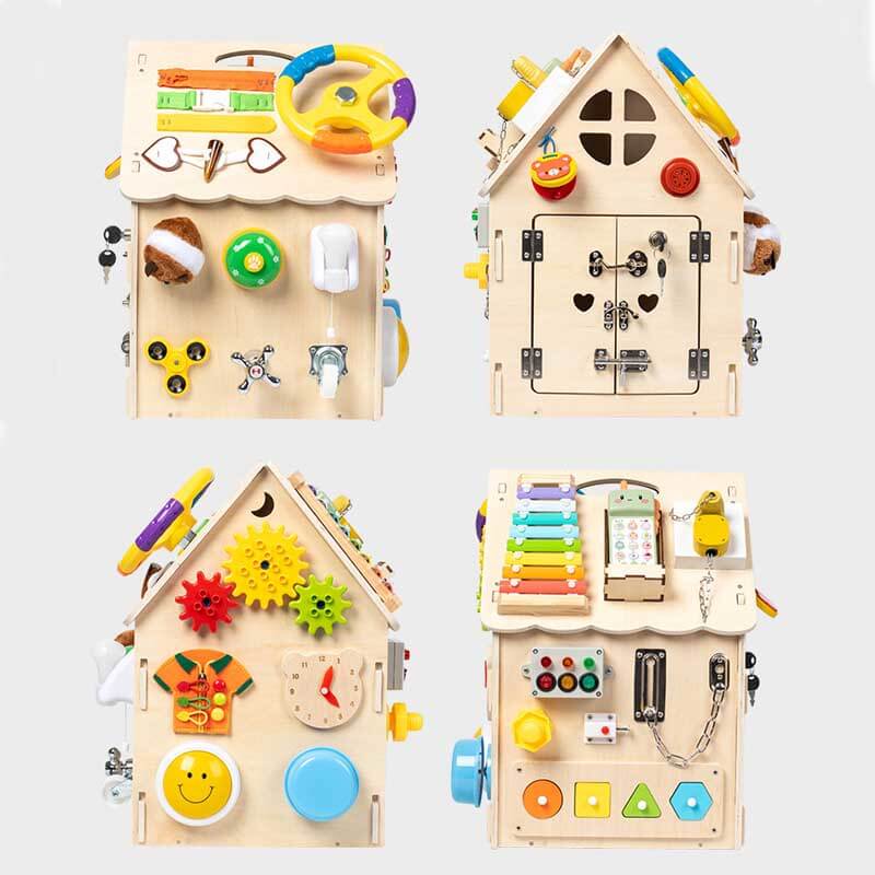 SkillHouse | Descubre y aprende - Juguete de actividades de madera Montessori para niños