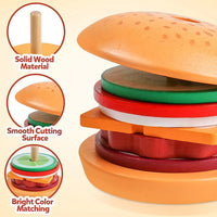 Thumbnail for BurgerStack | Spielerisches Lernen Stapeln - Montessori Holz-Hamburgerset