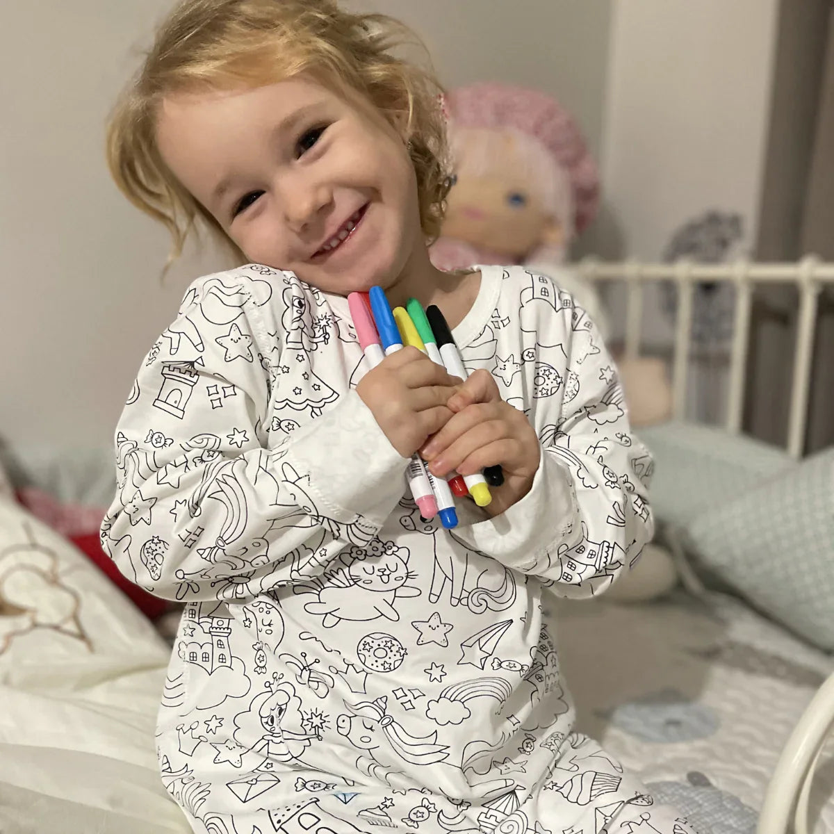 UnicornDreams | Kleuren en slapen - DIY pyjamaset met prinsessen en eenhoorns