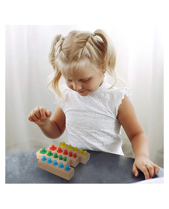Ecotoys SensoryBlocks | Sviluppa il senso del tatto e la coordinazione - Set di puzzle in legno Montessori