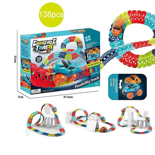 Rennstreckenwunder | Lass die Fantasie deiner Kinder sprudeln - Ultraflexible Rennbahn für endlosen Spielspaß