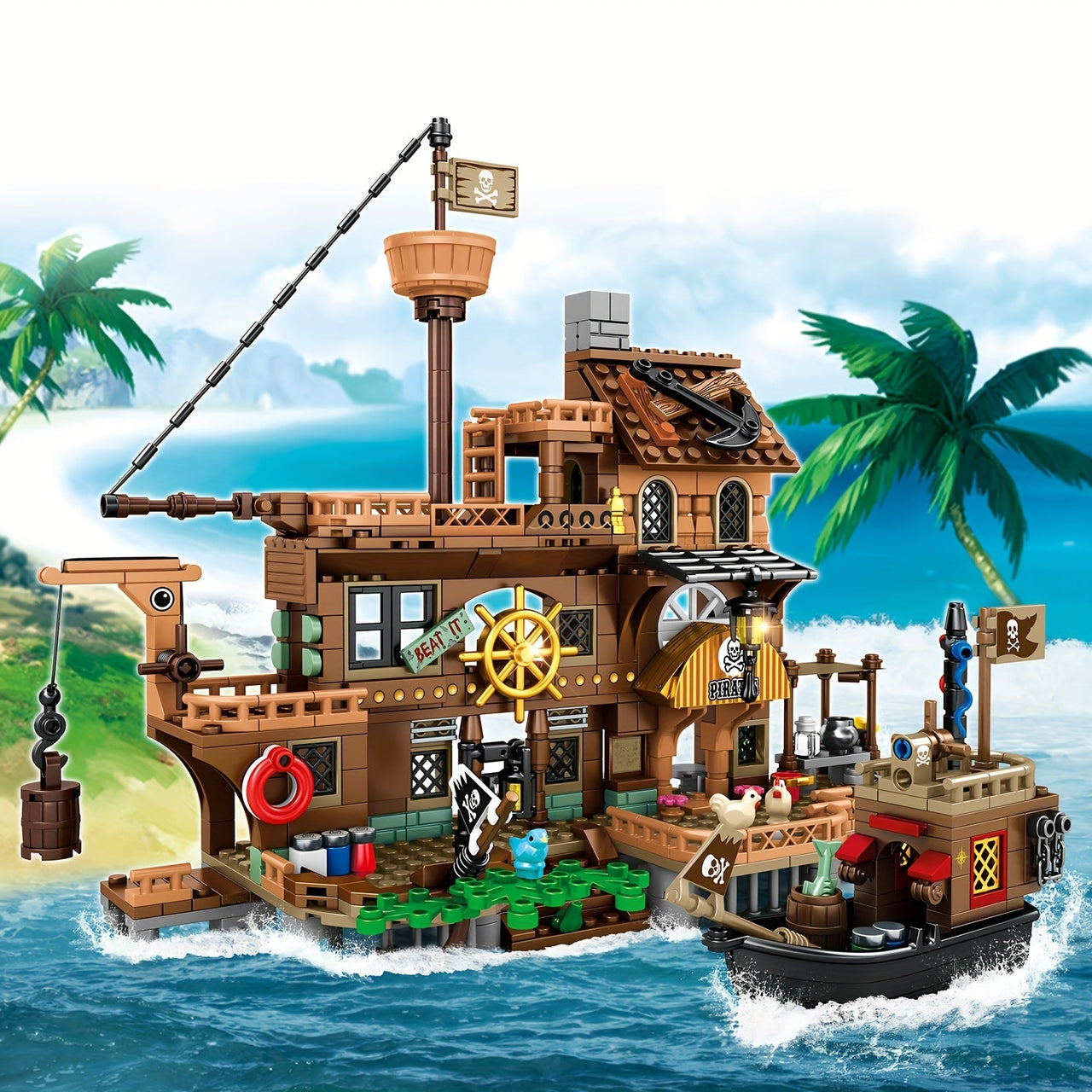 PirateQuest Castello | Vivi avventure epiche - Set di costruzione fortezza pirata per bambini