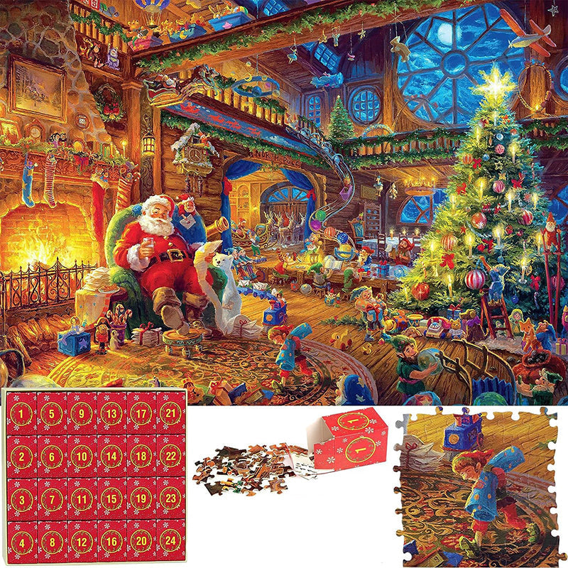 Calendario dell'Avvento Puzzle di Natale | Rendi il Natale Magico - Puzzle da 1008 Pezzi in 24 Sportellini