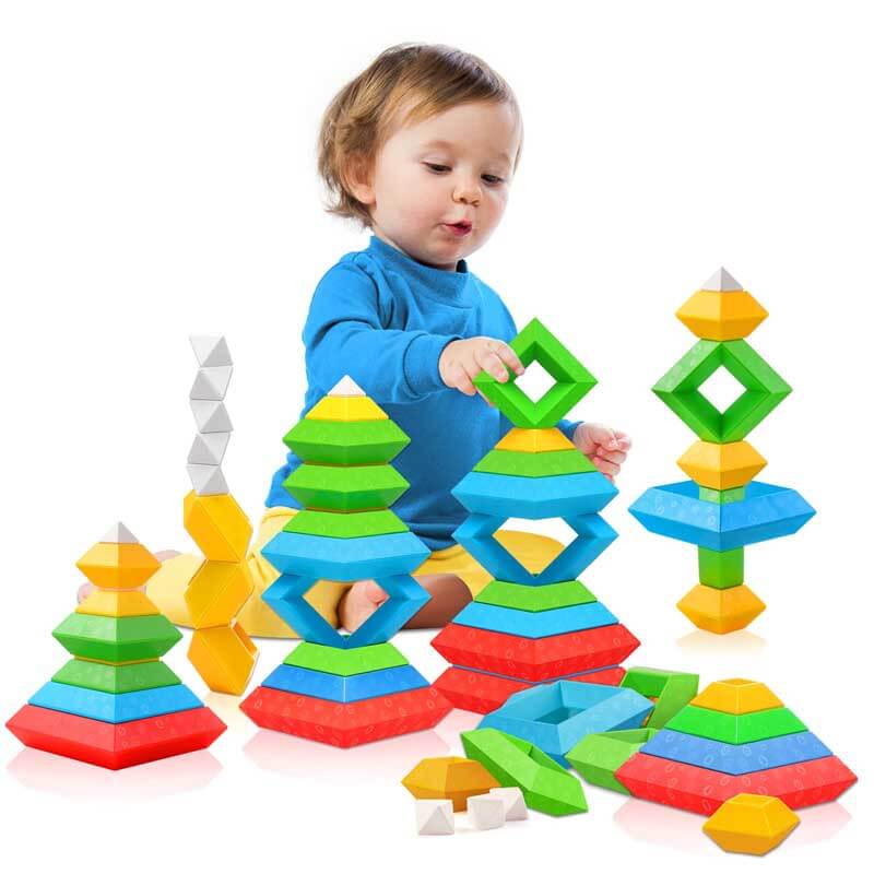StackyPyramid | Bauen und Entdecken - 3D-Pyramiden-Stapelblöcke für Kinder