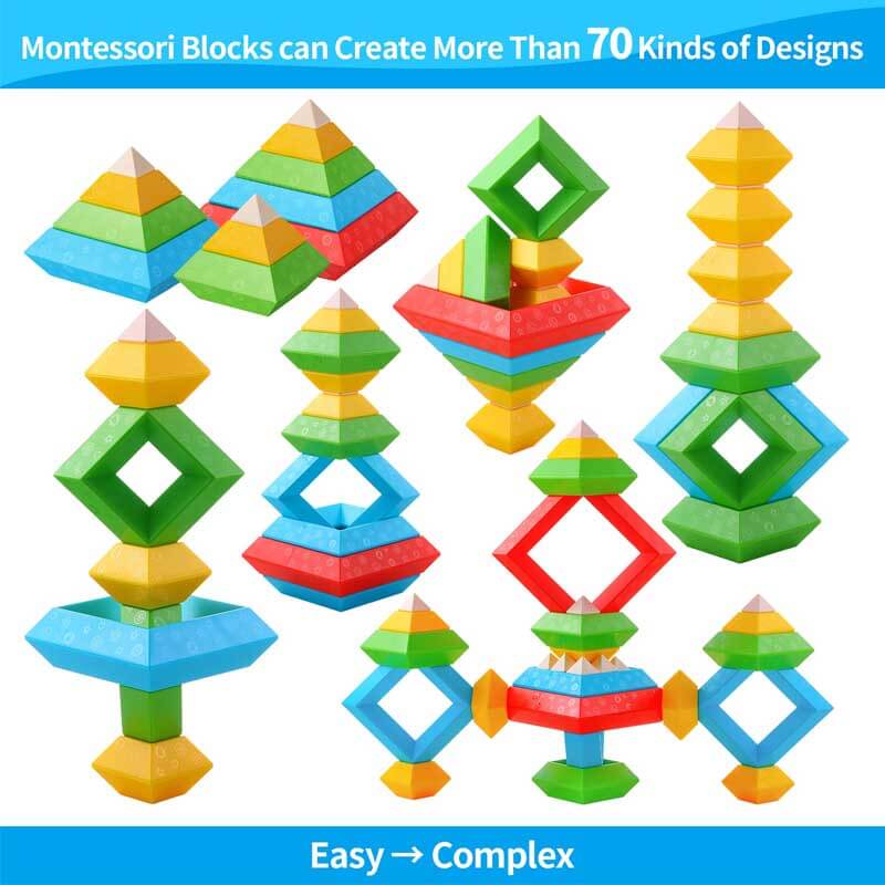 StackyPyramid | Bauen und Entdecken - 3D-Pyramiden-Stapelblöcke für Kinder
