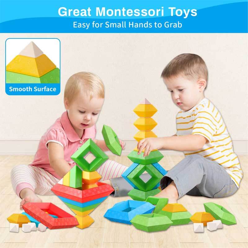StackyPyramid | Bauen und Entdecken - 3D-Pyramiden-Stapelblöcke für Kinder