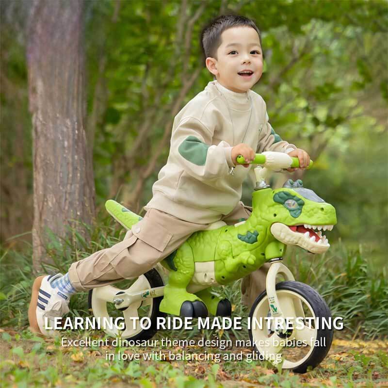 Dino Laufrad für Kleinkinder – Robustes T-Rex Fahrrad mit verstellbarem Lenker
