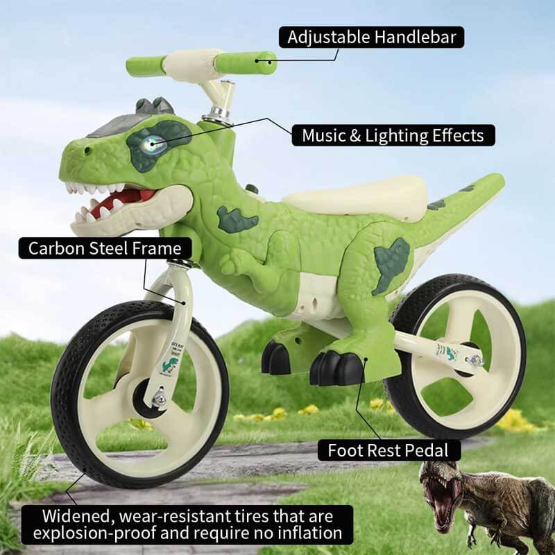 Dino Laufrad für Kleinkinder – Robustes T-Rex Fahrrad mit verstellbarem Lenker
