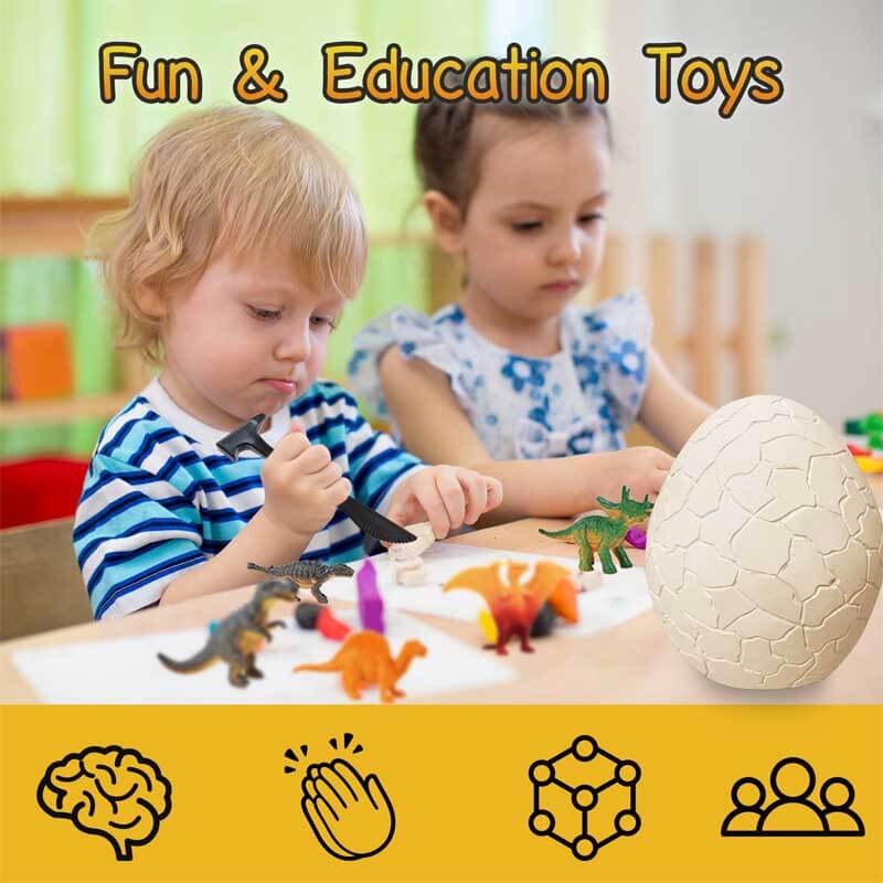 DinoDig | Emoción emocionante de descubrimiento - Grandes huevos excavables con figuras de dinosaurios para niños
