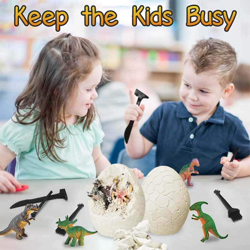 DinoDig | Emoción emocionante de descubrimiento - Grandes huevos excavables con figuras de dinosaurios para niños