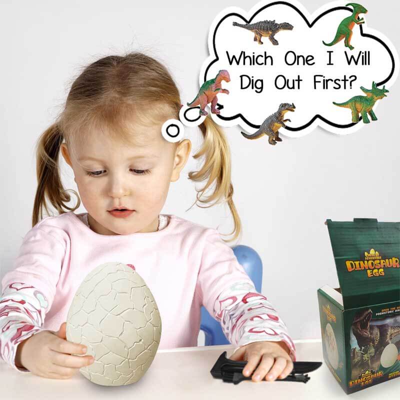 DinoDig | Emoción emocionante de descubrimiento - Grandes huevos excavables con figuras de dinosaurios para niños