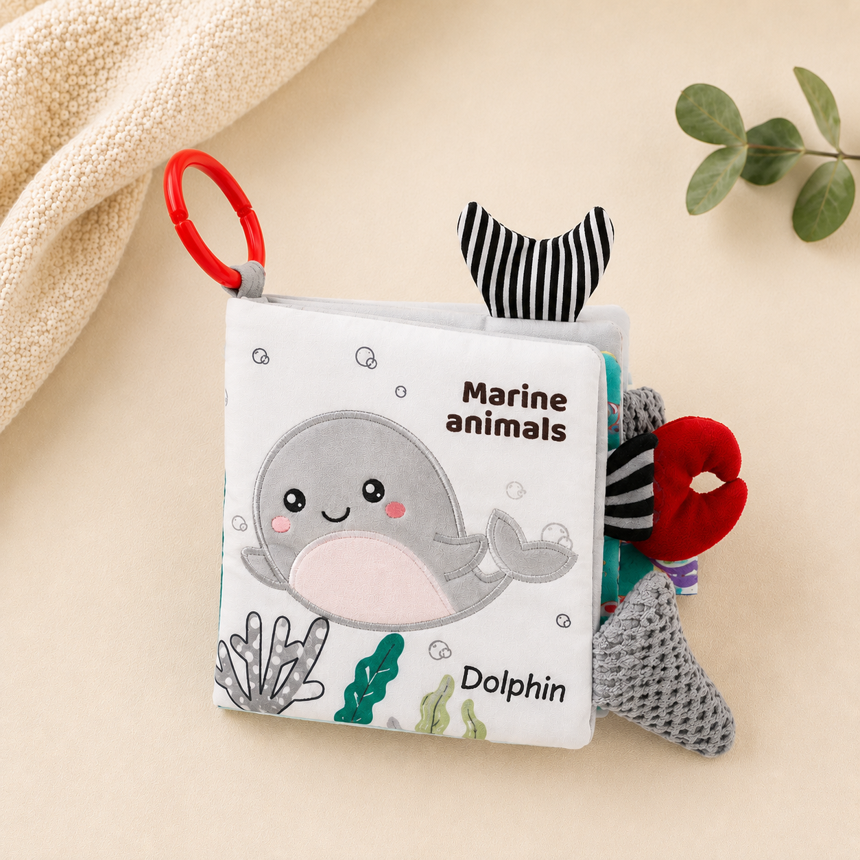 Weiches Stoff-Babybuch | Sensorisches Aktivitätsbuch für Babys