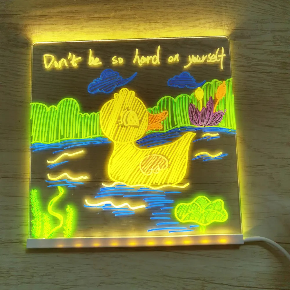 Lámpara LED Personalizada | Tablero de Mensajes Creativo para Niños - Recargable y Extensible