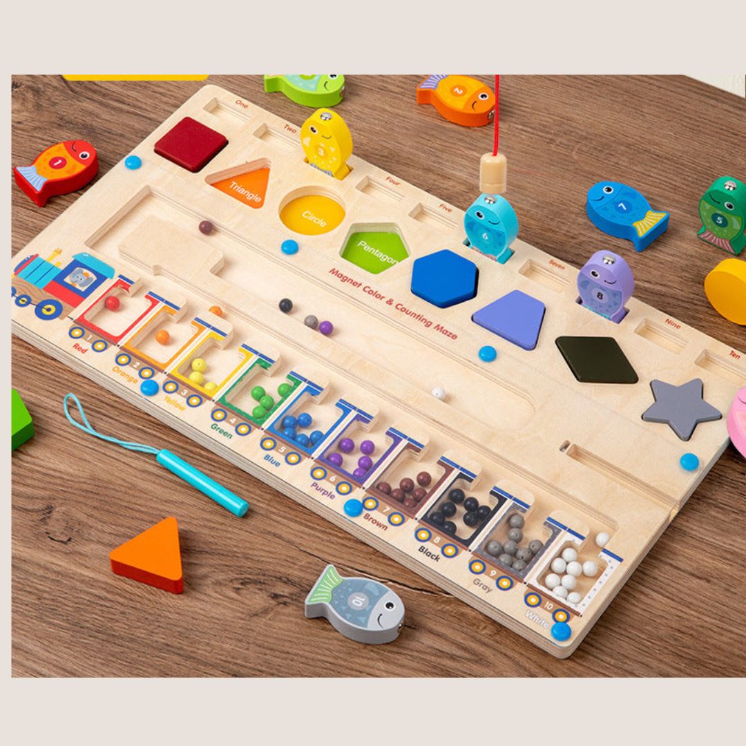 Magnetix Labirynt Kolorów Puzzle | Odkryj Kolory i Cyfry - Edukacyjna Zabawka Montessori