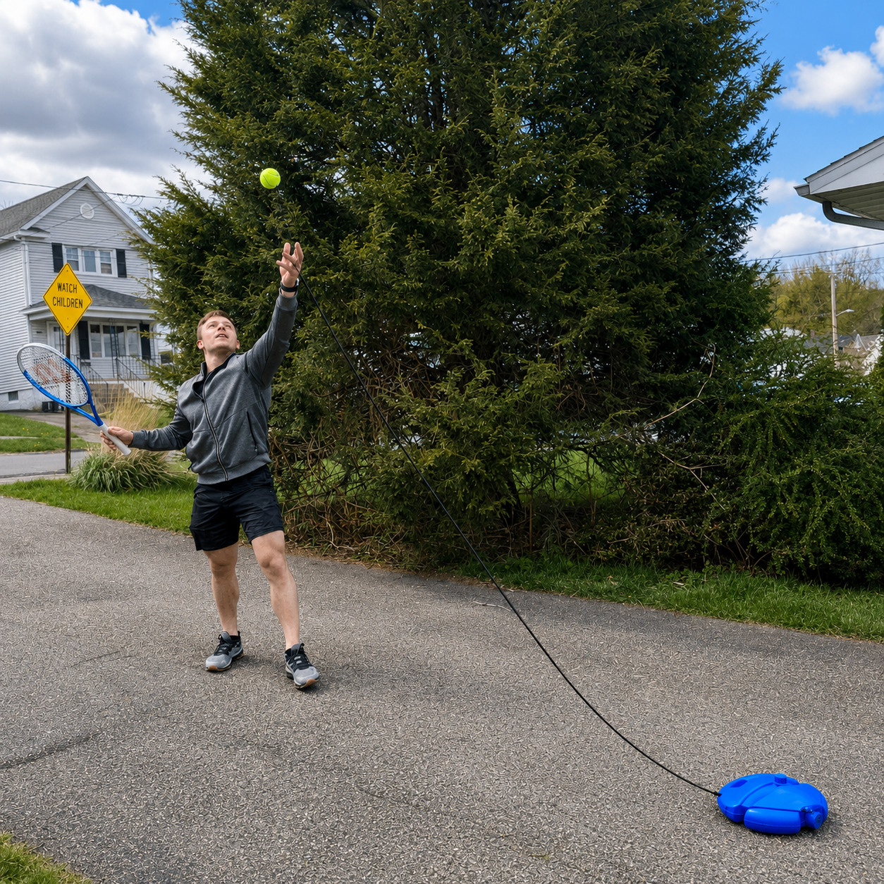 Set entrenador de tenis 3 en 1 | Compañero de entrenamiento de tenis con pelota de rebote