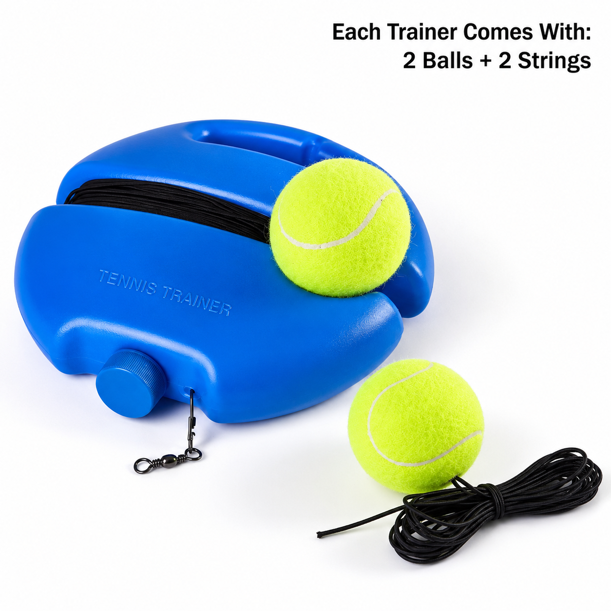 Set entrenador de tenis 3 en 1 | Compañero de entrenamiento de tenis con pelota de rebote