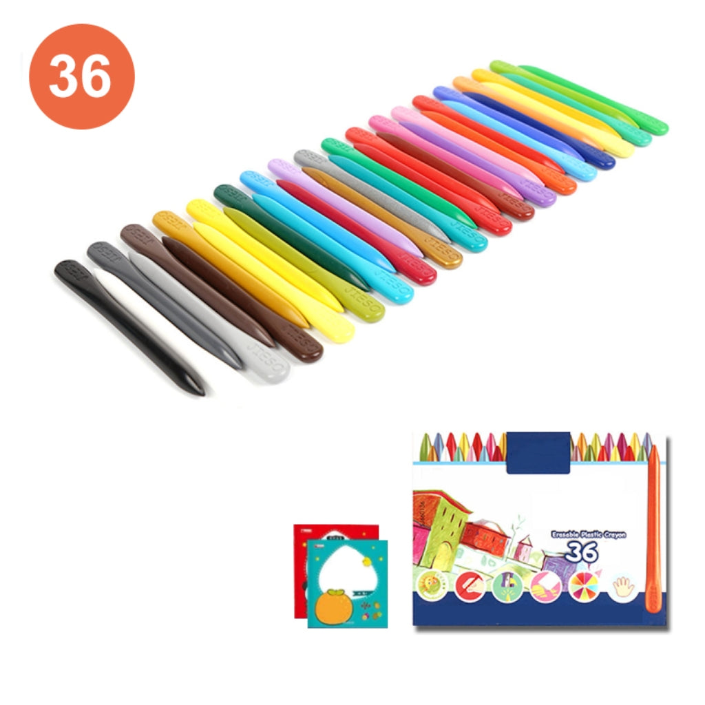 EcoColor | Kleurrijk & veilig tekenen - 36 uitwisbare krijtstiften voor kinderen