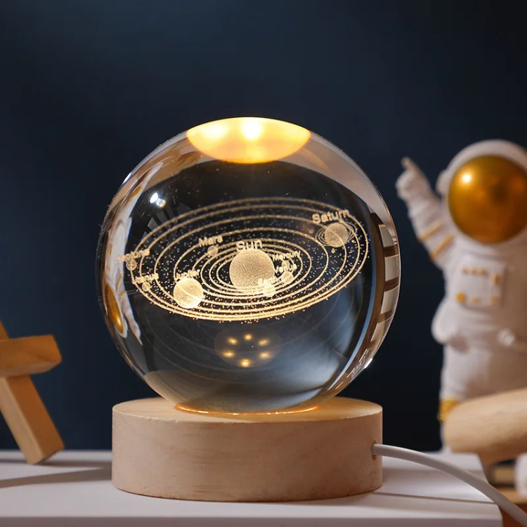 StarSphere | Apportez l'univers dans votre chambre - Lampe de nuit en cristal gravé 3D