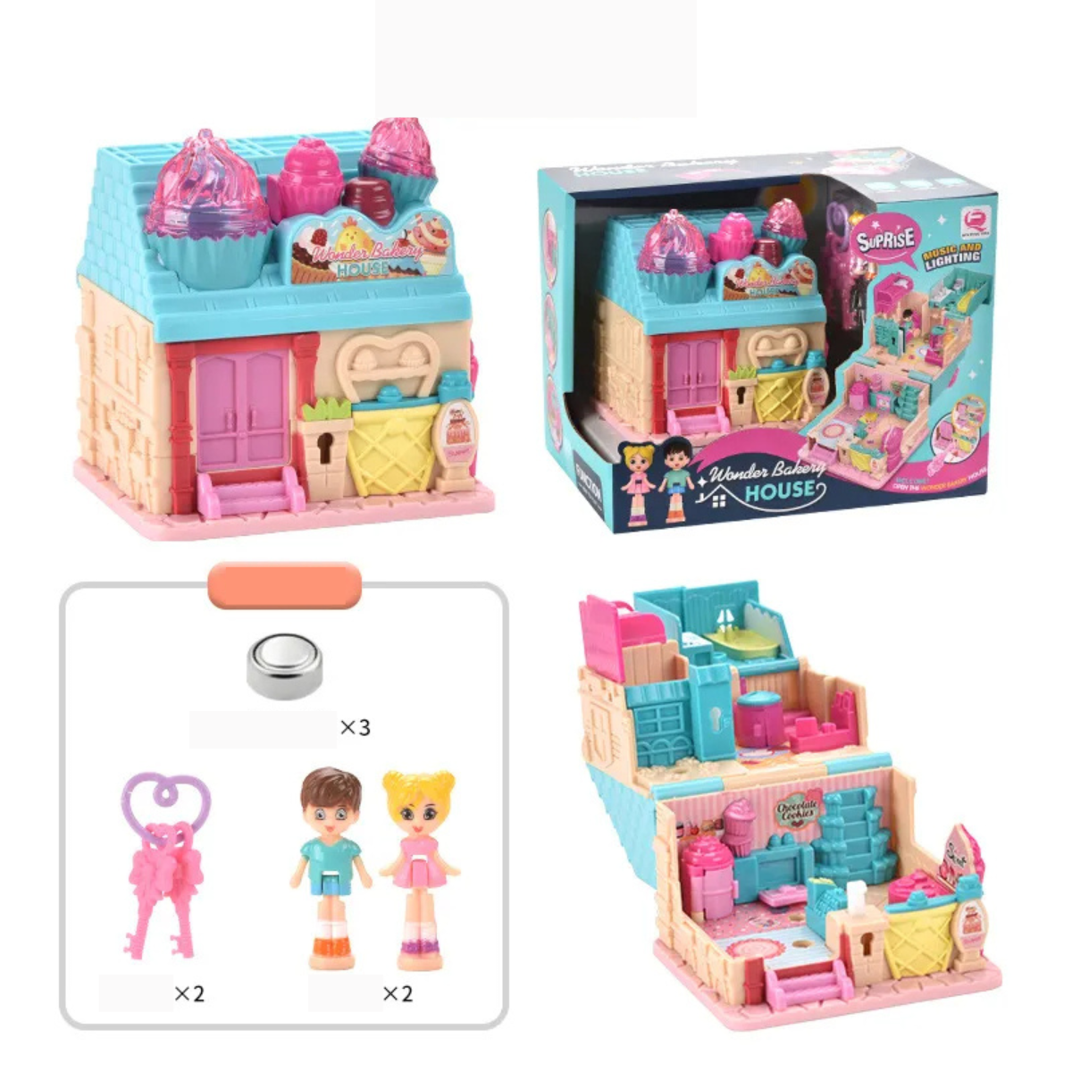MiniWonder | Diversión mágica - Mini casa de muñecas sorpresa con café, habitación y estudio para niñas