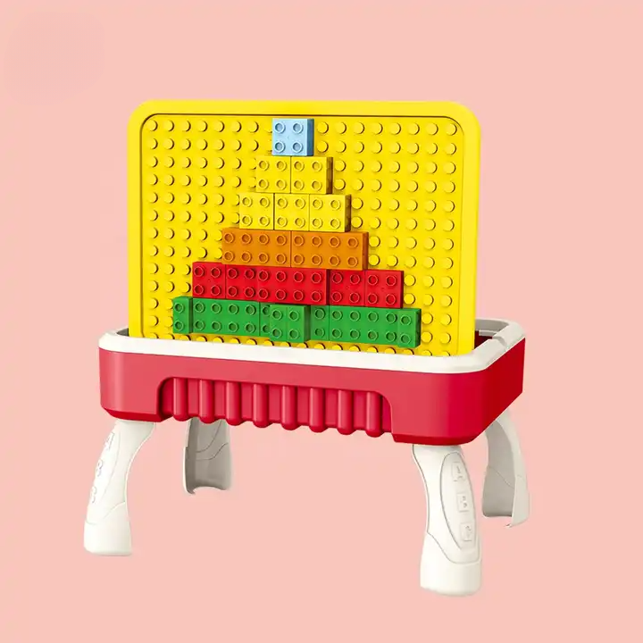BuildMaster | Kreatives Abenteuer - Aktivitätstisch für Kinder mit Bauklötzen und Zeichenbrett