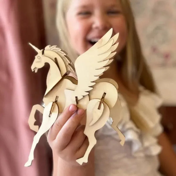 DinoCraft | Construye y pinta - Rompecabezas 3D de dinosaurio Montessori para aprendizaje creativo