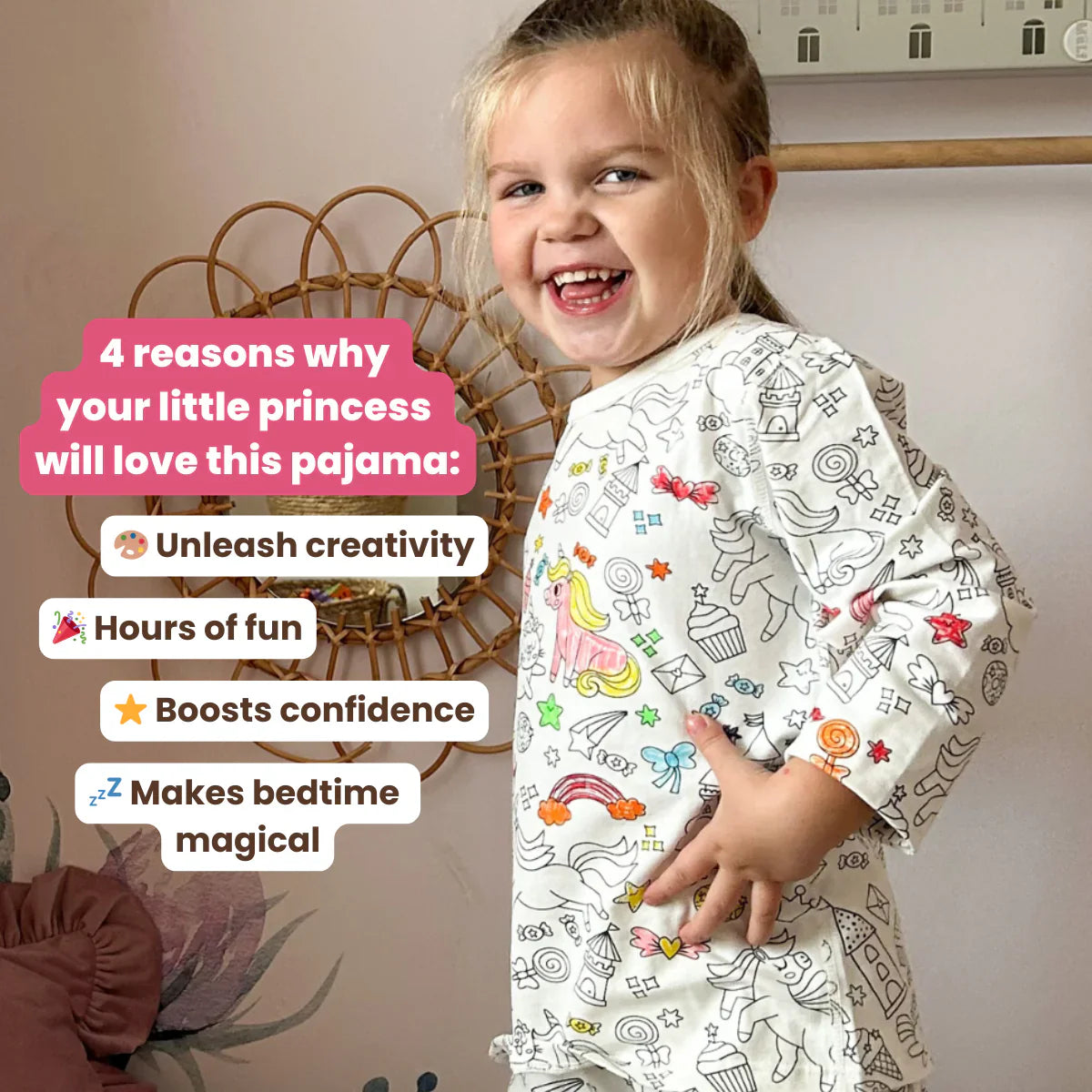 UnicornDreams | Kleuren en slapen - DIY pyjamaset met prinsessen en eenhoorns