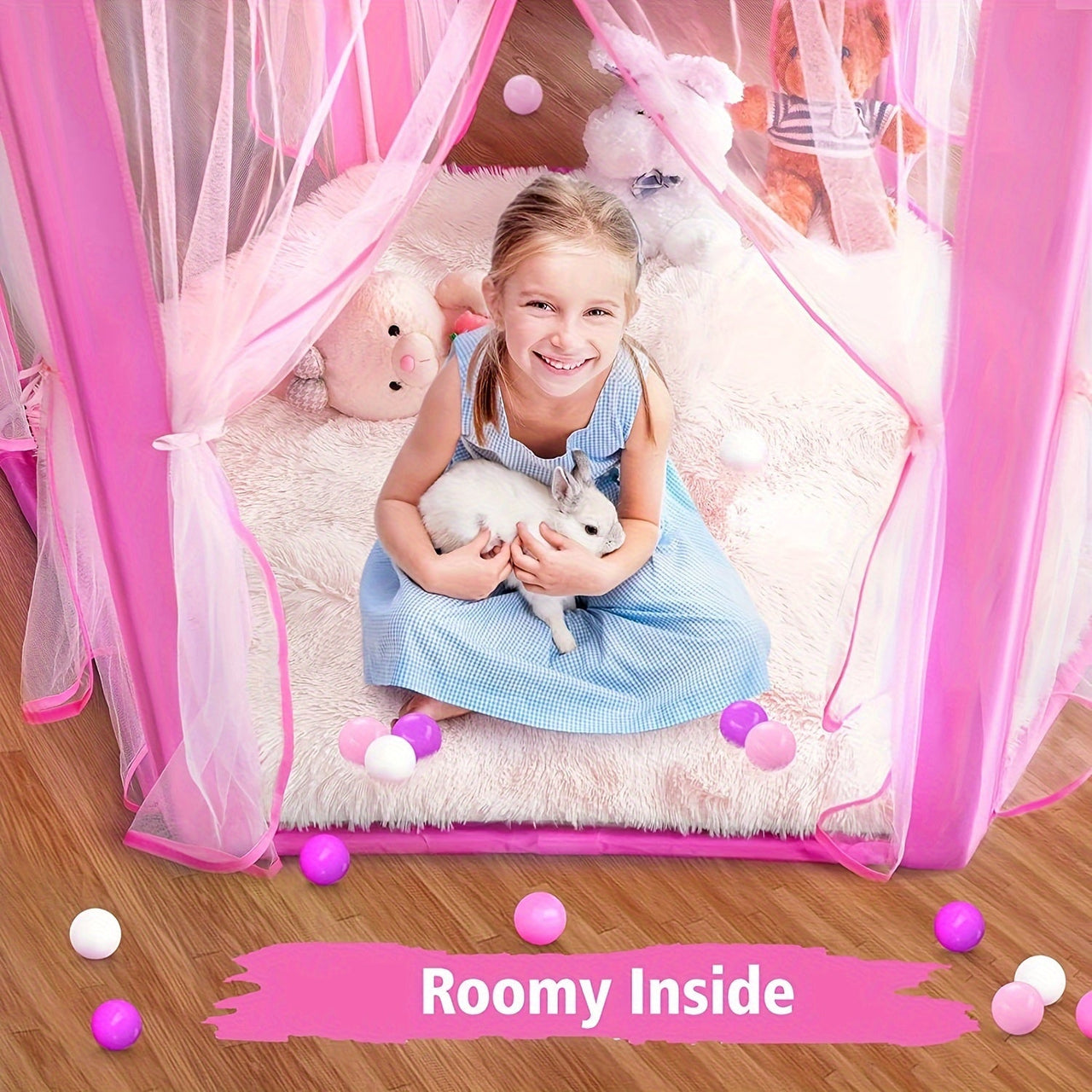 DreamDome | Czarująca zabawa - Różowy namiot księżniczki na magiczne przygody
