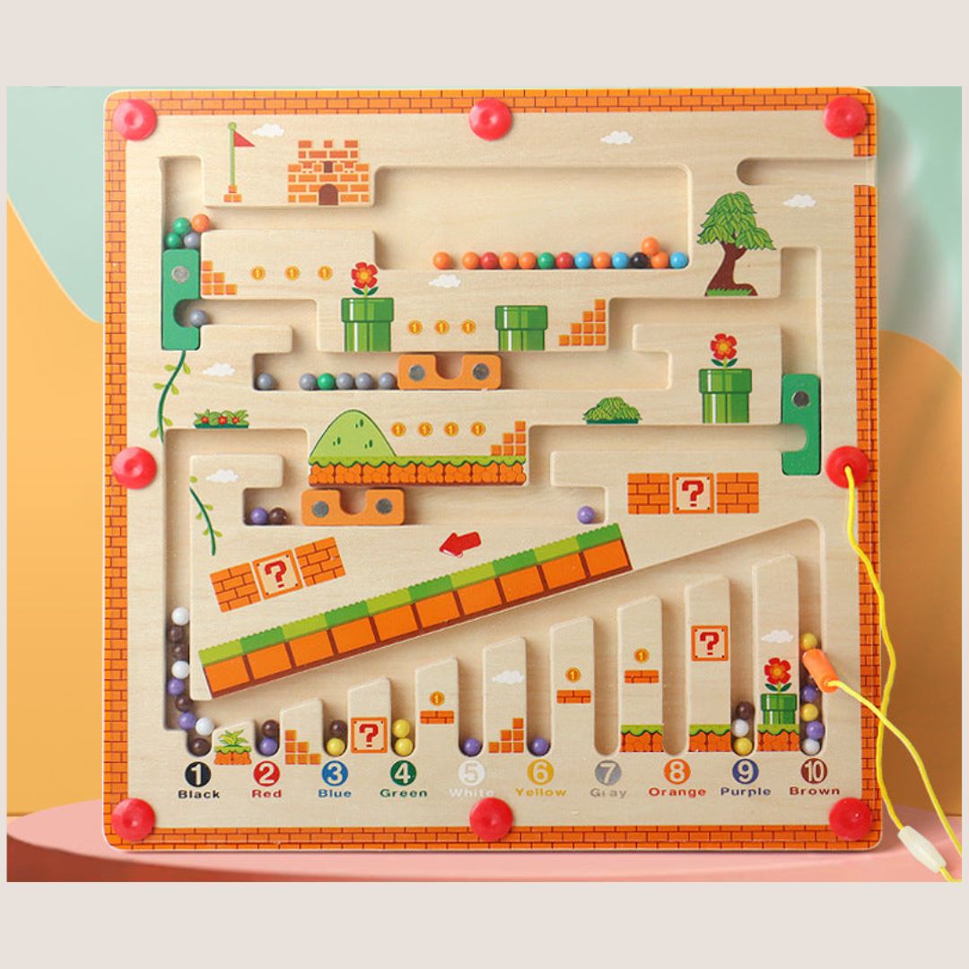 Magnetix Labirynt Kolorów Puzzle | Odkryj Kolory i Cyfry - Edukacyjna Zabawka Montessori