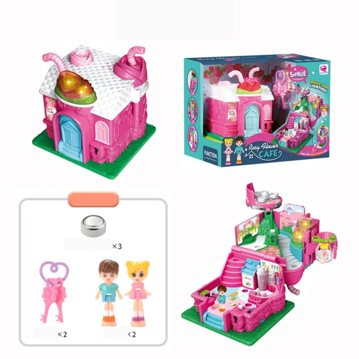 MiniWonder | Diversión mágica - Mini casa de muñecas sorpresa con café, habitación y estudio para niñas