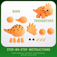 Thumbnail for DinoClay | Modellare creativamente con i dinosauri – Set di argilla fai-da-te con 6 forme