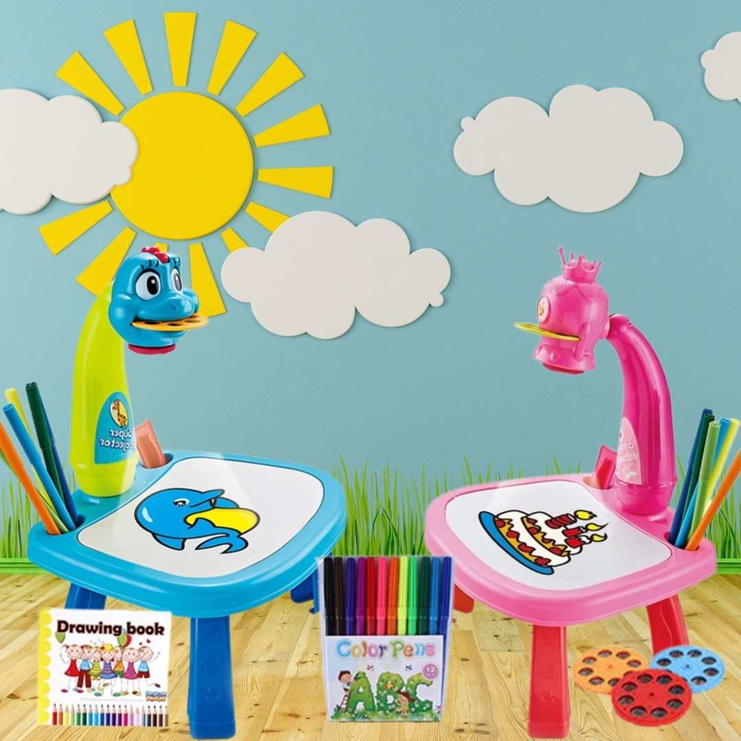 ArtGlow-Projektor | Inspiriere Kreativität & Lernen - LED Zeichenstift & Schreibtafel für Kinder
