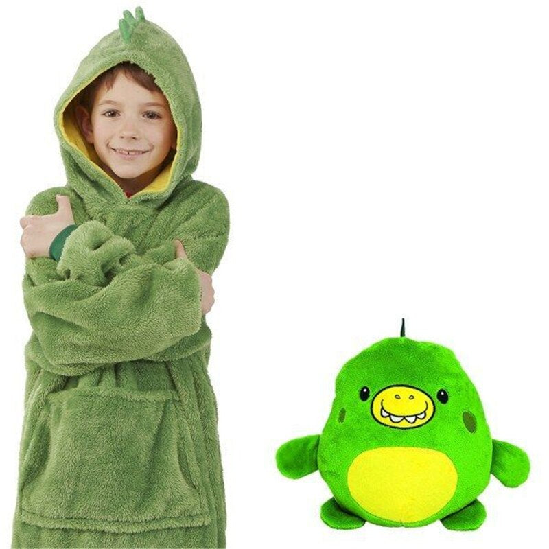 SnugglePals | Knus comfort - 2-w-1 dziecięca bluza z kapturem zwierzątko poduszka zabawka na zimę