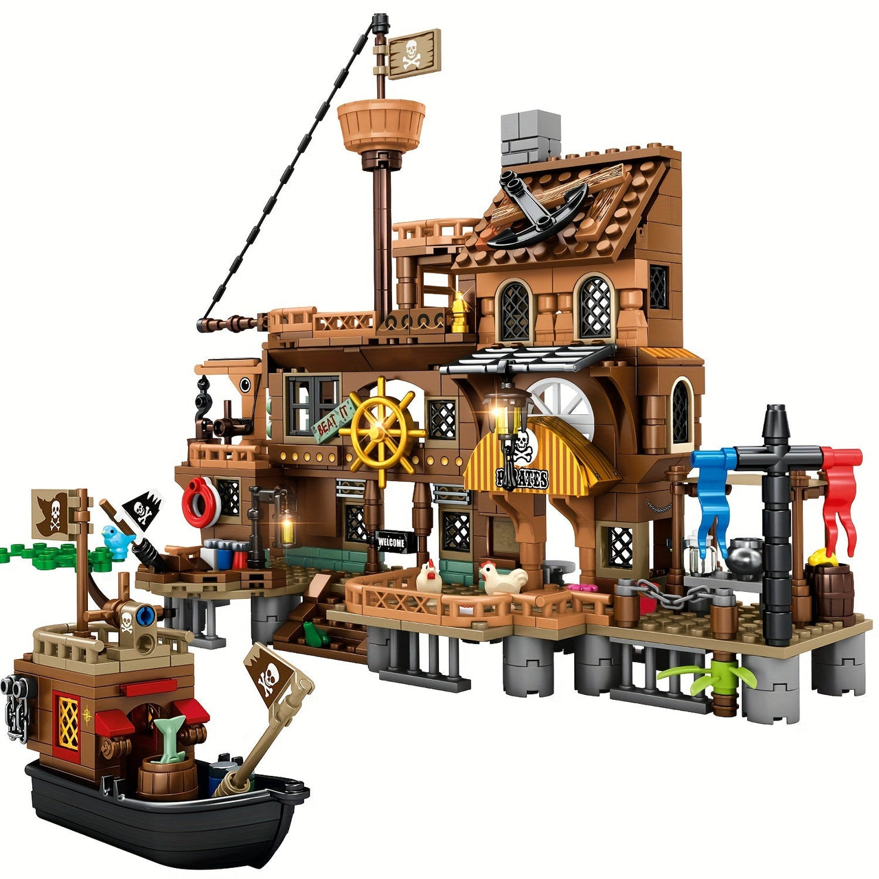 PirateQuest Castello | Vivi avventure epiche - Set di costruzione fortezza pirata per bambini