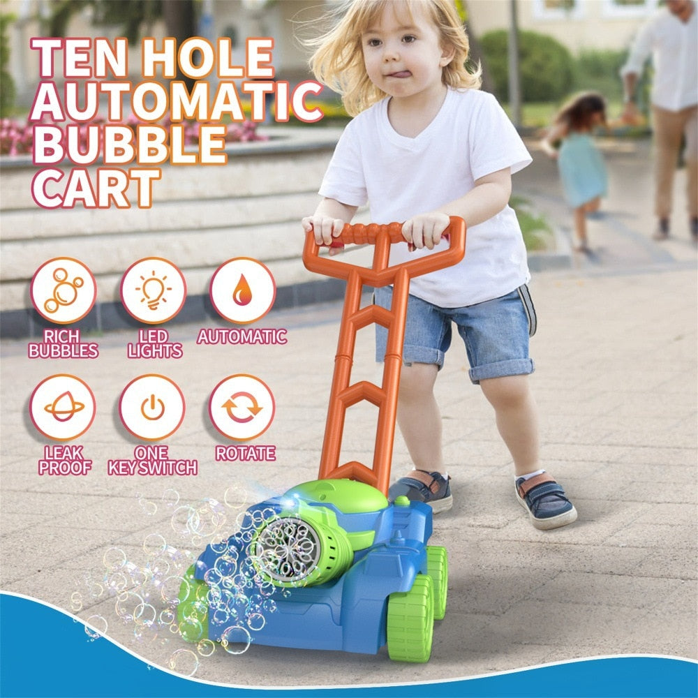 BubbleJoy Tondeuse | Plaisir de jeu magique pour enfants - Tondeuse à gazon jouet avec bulles