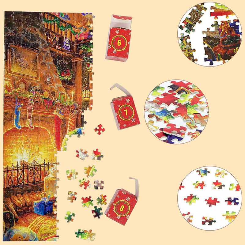 Calendario dell'Avvento Puzzle di Natale | Rendi il Natale Magico - Puzzle da 1008 Pezzi in 24 Sportellini