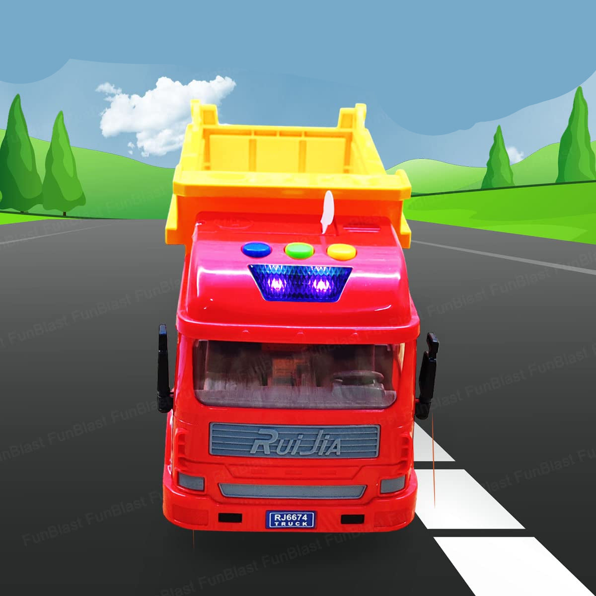 KrachtTruck | Plaisir de jeu robuste - Camion basculant à friction avec lumière et son pour enfants
