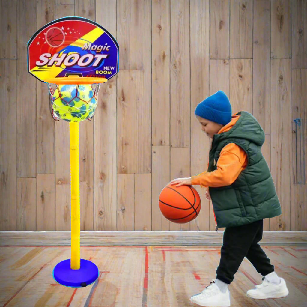 HoopStars | Segna divertimento di gioco infinito - Set da basket regolabile per bambini con palla, cerchio e rete