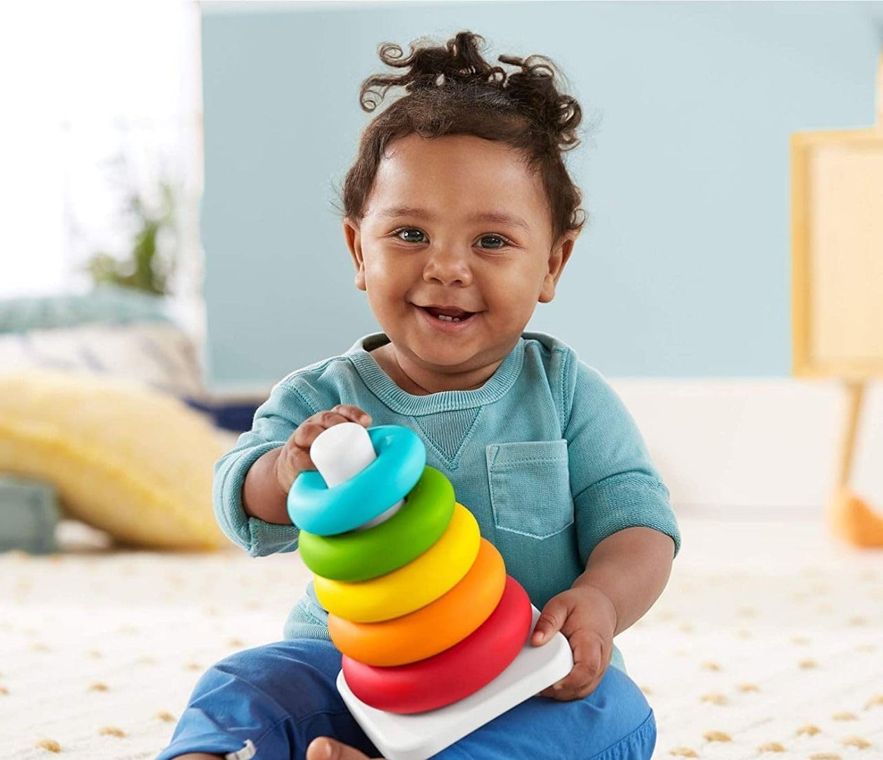 Anelli impilabili | Giocattolo impilabile sostenibile e colorato - Per bambini dai 6 mesi