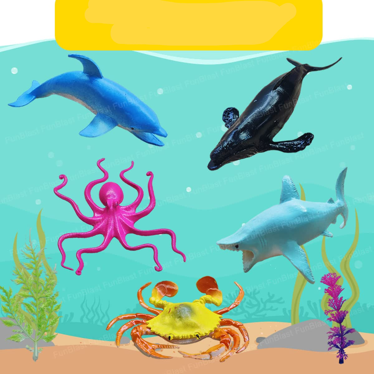 AquaWorld | Tauche ein in ein Unterwasserabenteuer - Realistisches Meereslebewesen-Spielset für Kinder mit Fischen